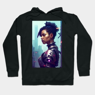 Abstract Cyberpunk Female Cyborg Hoodie